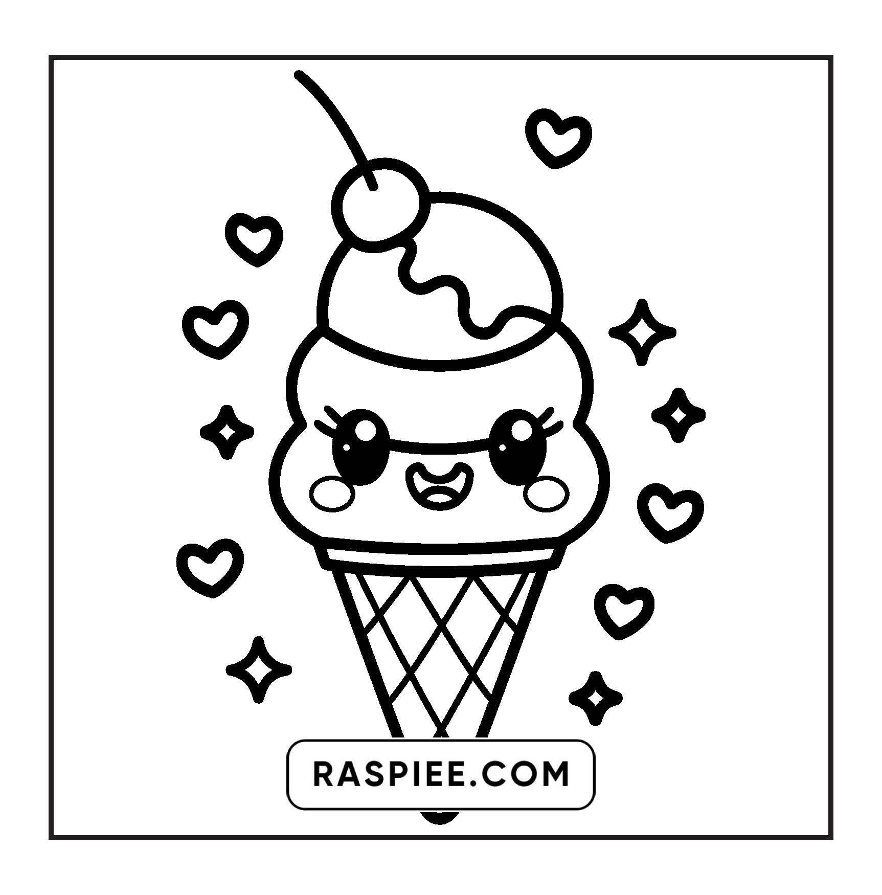 189 Bold and Easy Kawaii Food Coloring Pages