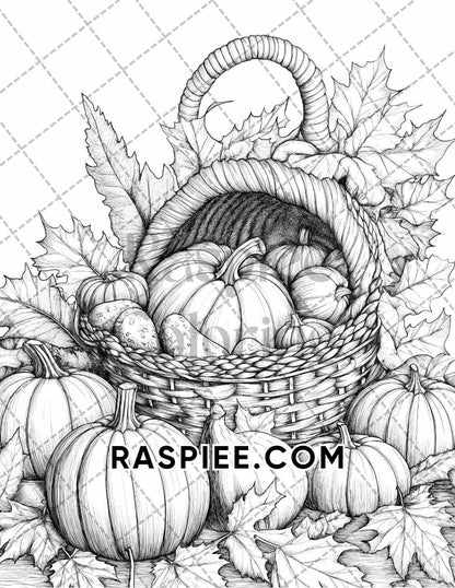 Autumn Charm Adult Coloring Pages Printable PDF Instant Download
