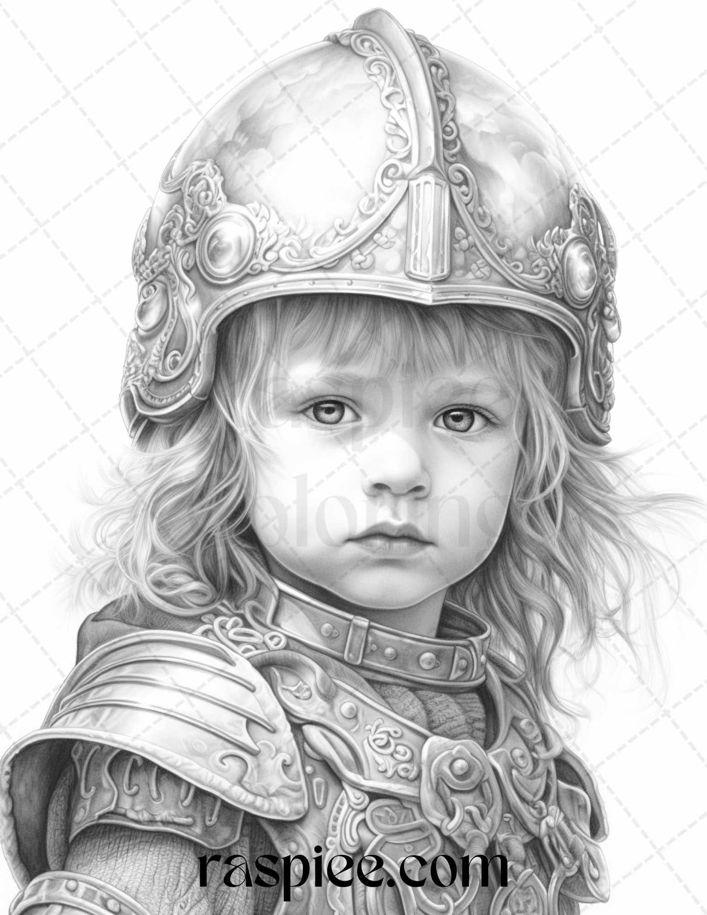 58 Little Viking Girls Boys Portrait Grayscale Coloring Pages Printable, PDF File Instant Download
