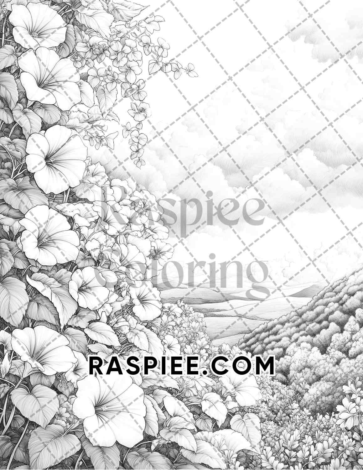 Fall Flowers Adult Coloring Pages Printable PDF Instant Download