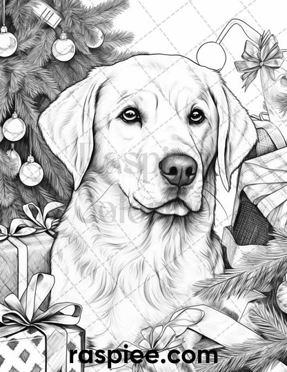 60 Merry Christmas Grayscale Coloring Pages Printable for Adult, Holiday Relaxation Art, PDF File Instant Download