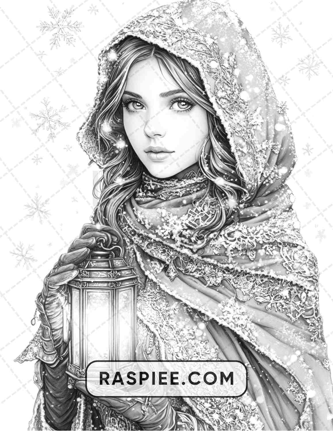 57 Winter Fairytale Portraits Adult Coloring Pages