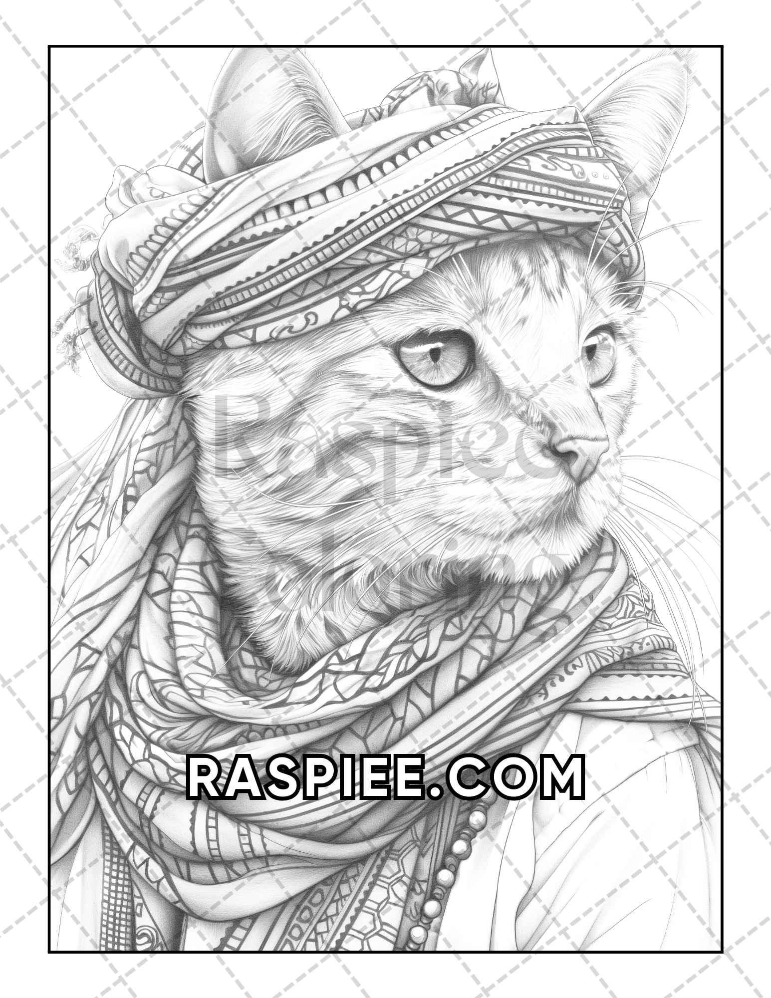 60 Cats Dressed Up Adult Coloring Pages Printable PDF Instant Download