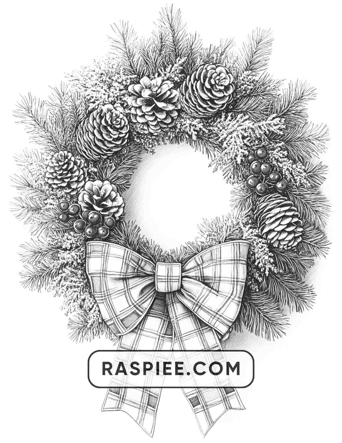 72 Christmas Wreaths Adult Coloring Pages