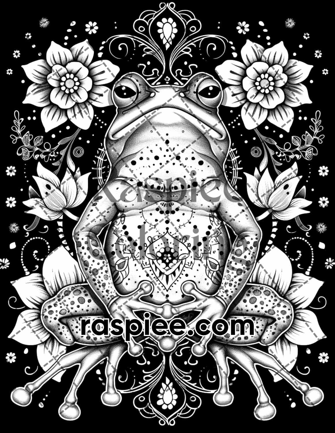 87 Spirit Animals Grayscale Adult Coloring Pages Printable PDF Instant Download