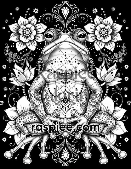 87 Spirit Animals Grayscale Adult Coloring Pages Printable PDF Instant Download