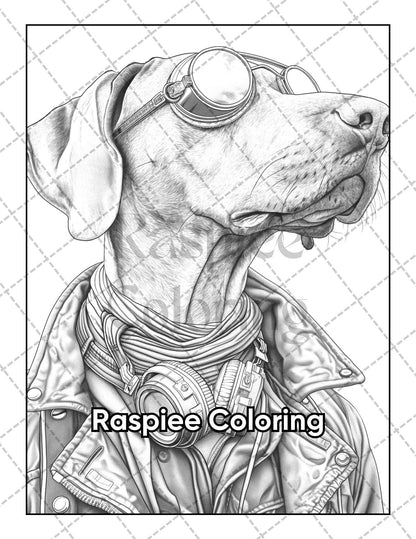 50 Dogs Dressed Up Adult Coloring Pages Printable PDF Instant Download