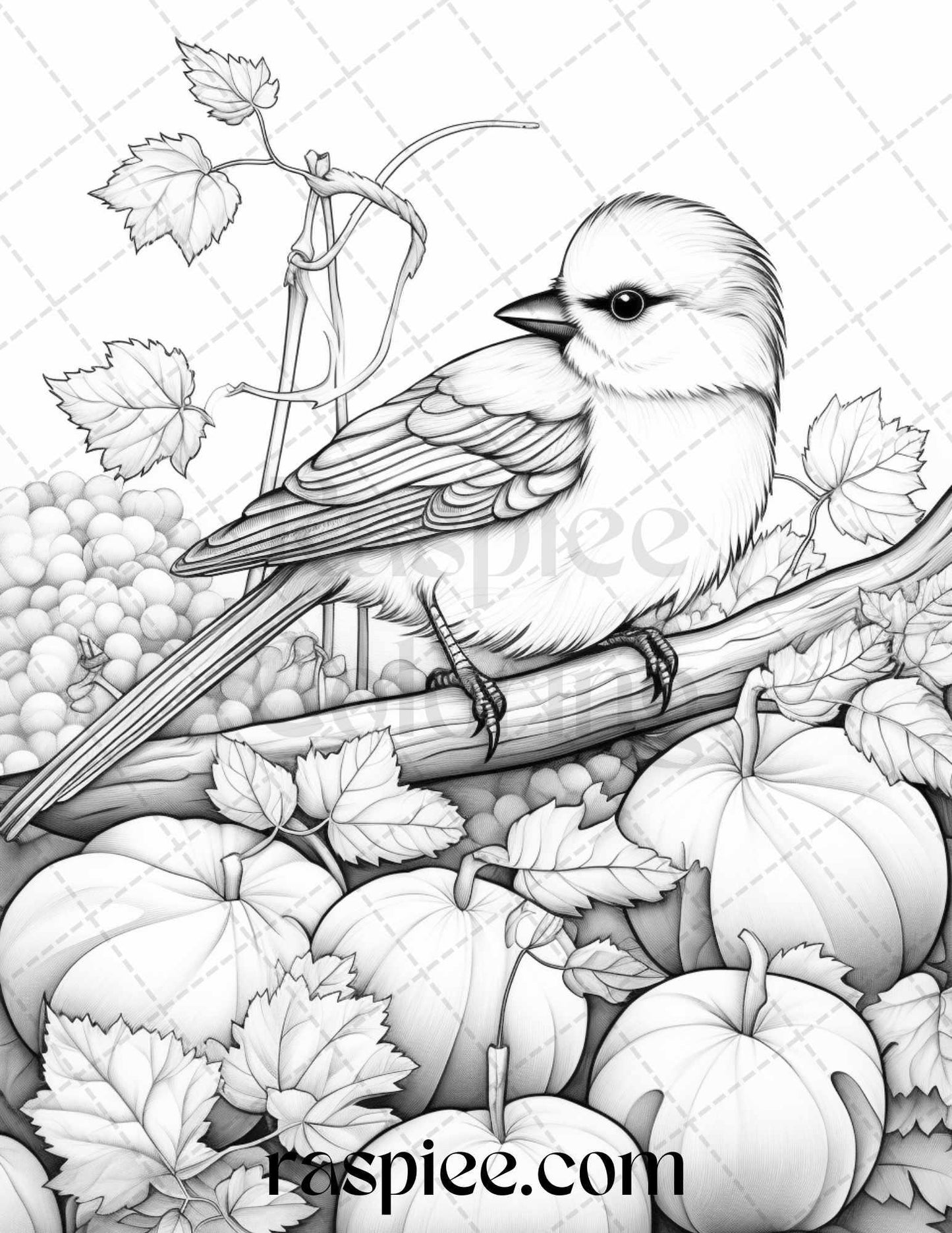 Autumn Animals Grayscale Coloring Pages for Adults and Kids, Printable PDF File Instant Download
