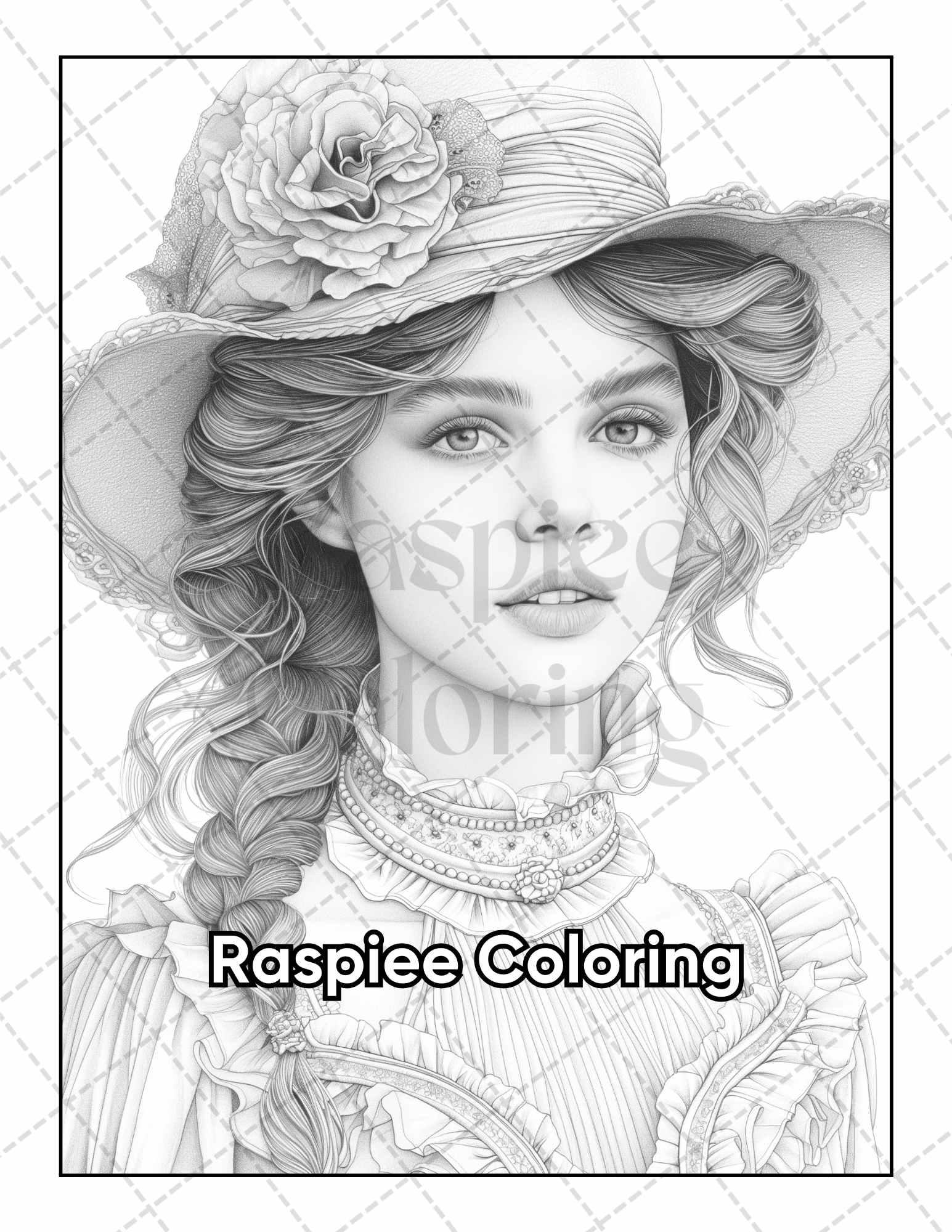 50 Victorian Portrait Adult Coloring Pages Printable PDF Instant Download