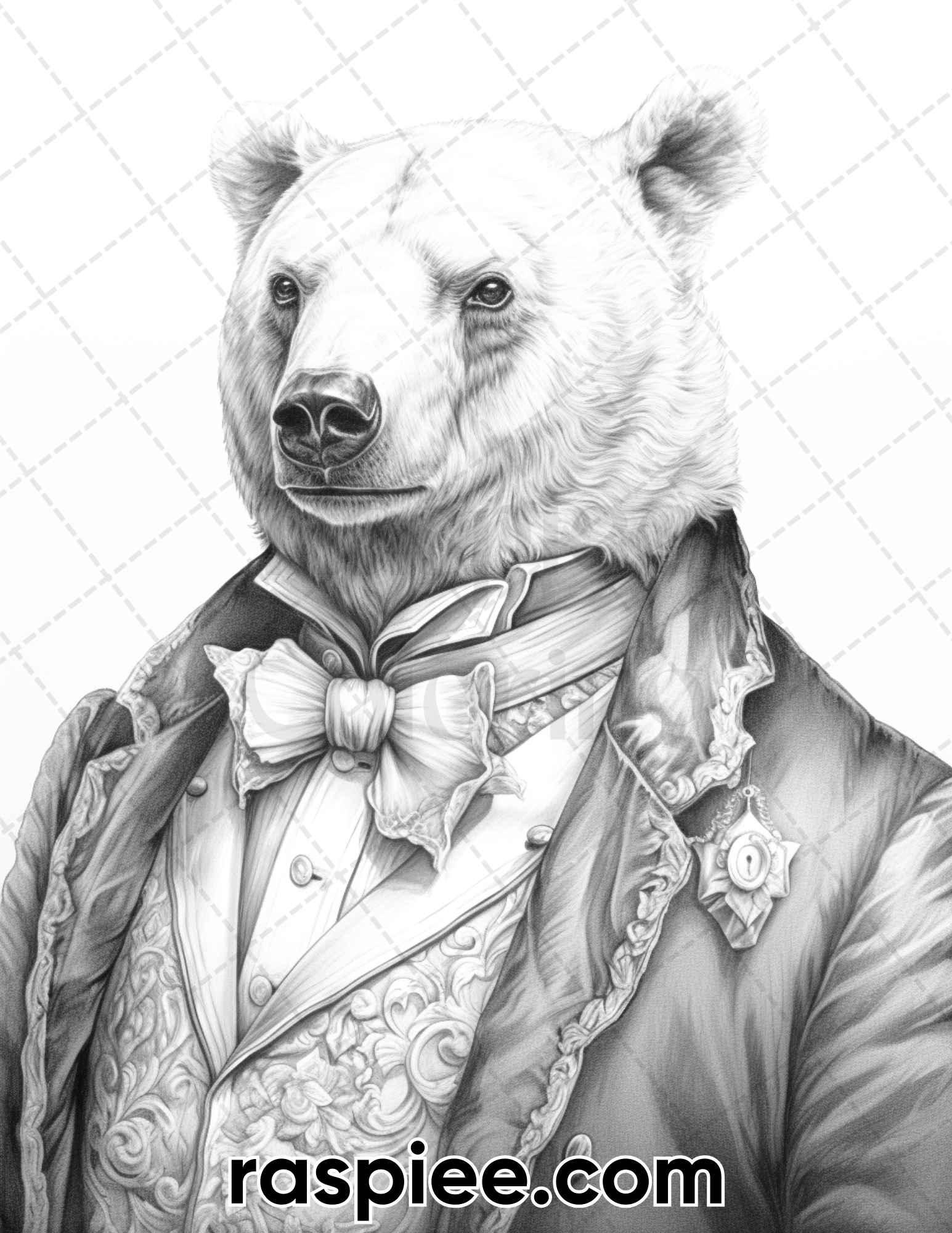 80 Gothic Animals Grayscale Adult Coloring Pages, Printable PDF Instant Download