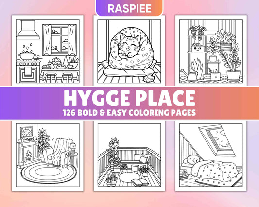 126 Bold and Easy Hygge Place Coloring Pages