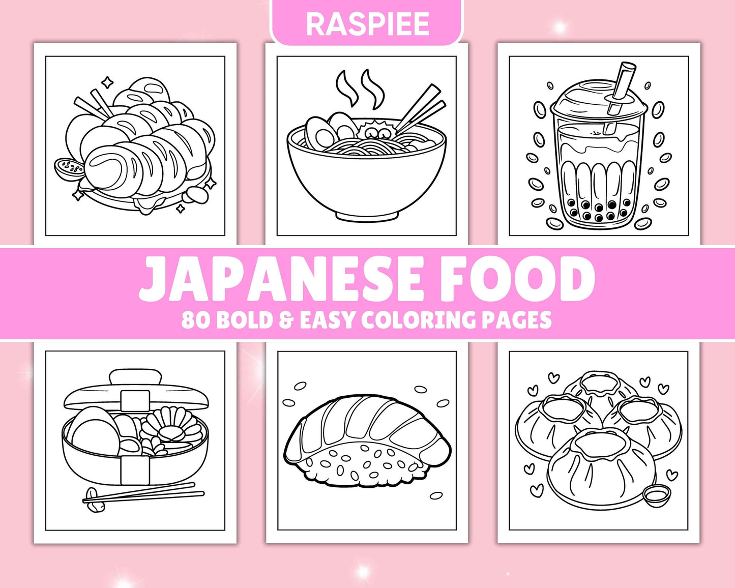 80 Bold and Easy Japanese Food Coloring Pages
