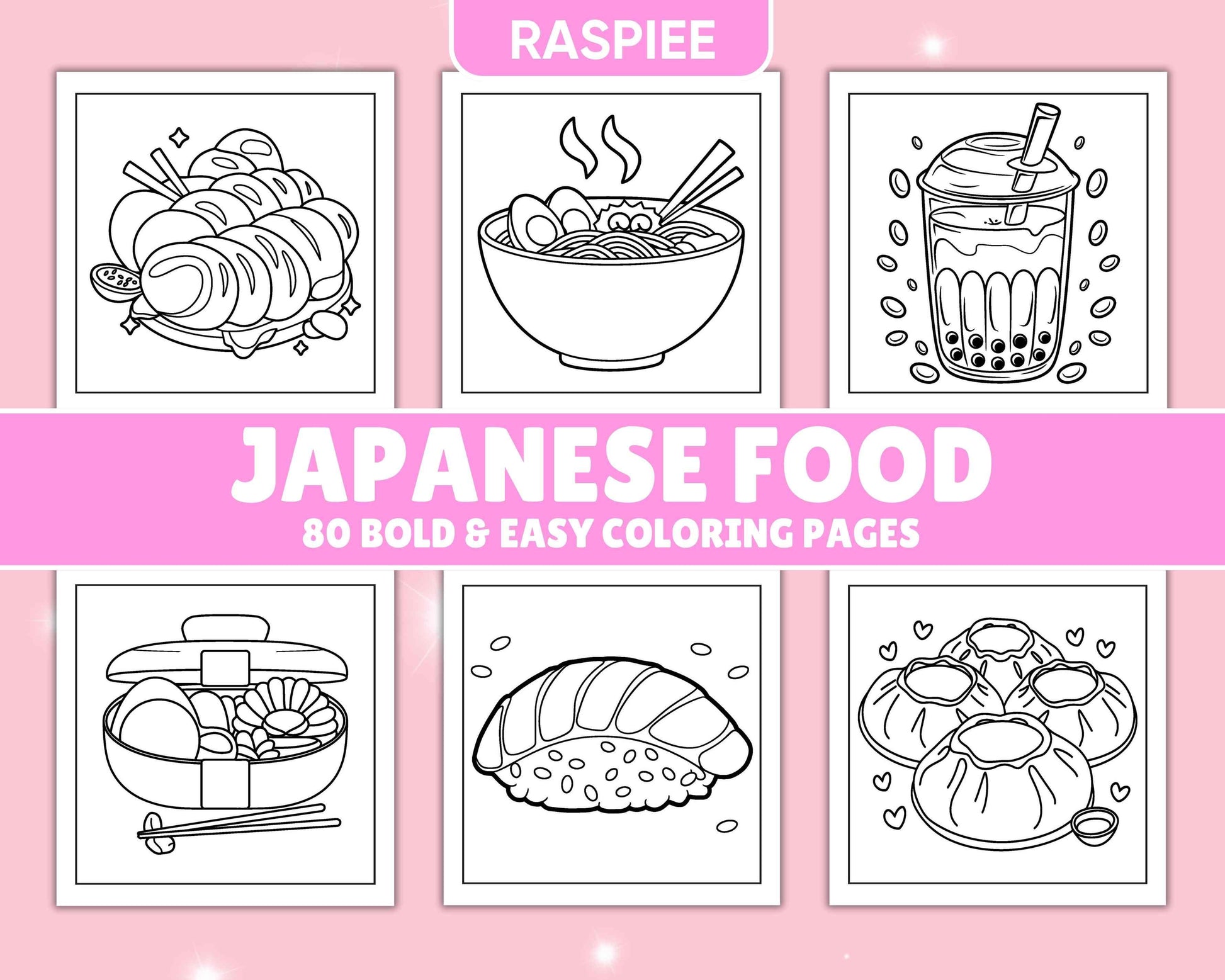 80 Bold and Easy Japanese Food Coloring Pages