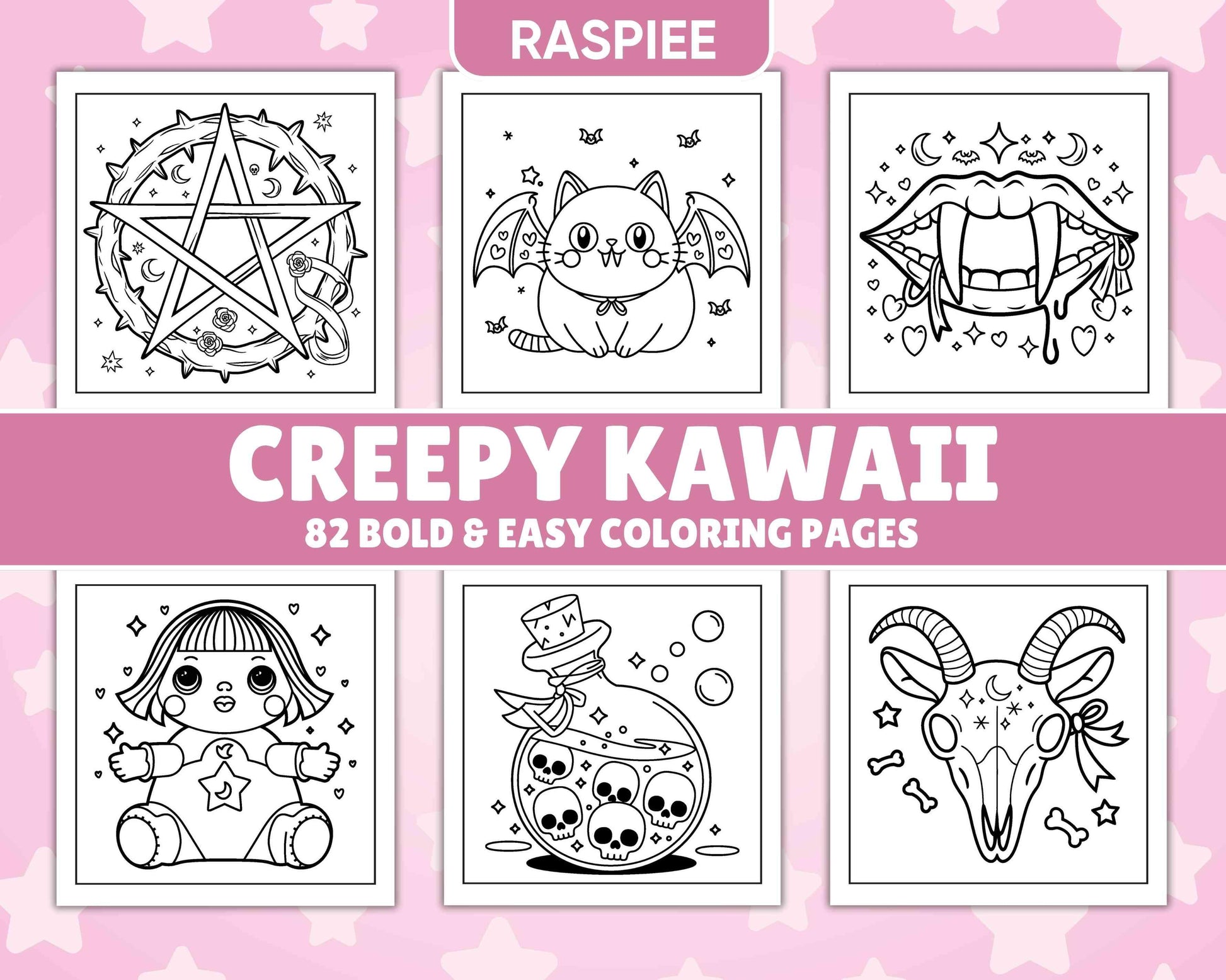 82 Bold and Easy Creepy Kawaii Coloring Pages
