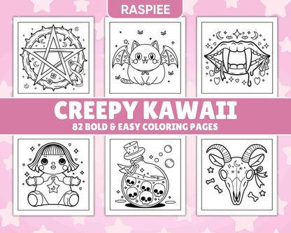 82 Bold and Easy Creepy Kawaii Coloring Pages
