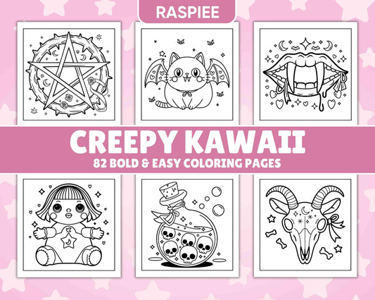 82 Bold and Easy Creepy Kawaii Coloring Pages