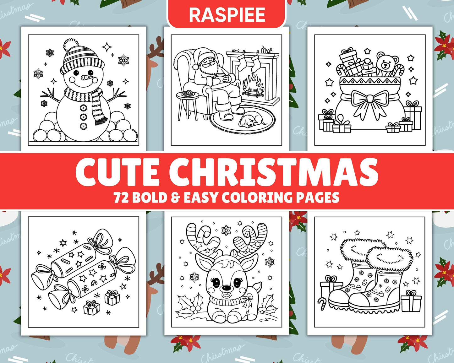 72 Bold and Easy Cute Christmas Coloring Pages