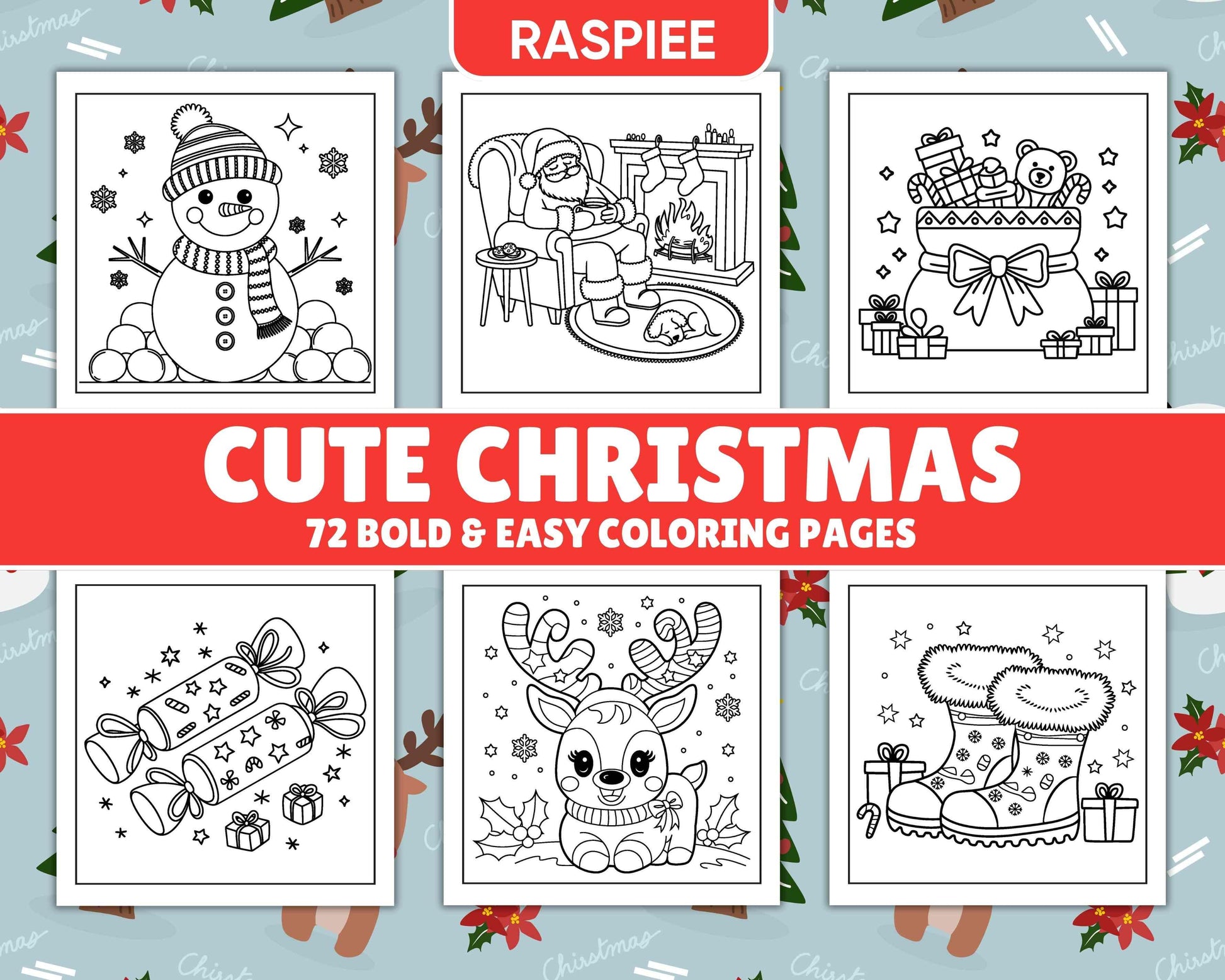 72 Bold and Easy Cute Christmas Coloring Pages