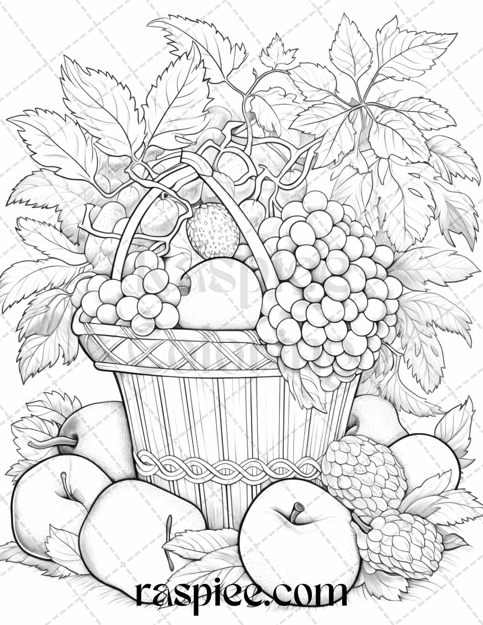 Autumn Vibes Grayscale Coloring Pages Printable for Adults, PDF File Instant Download