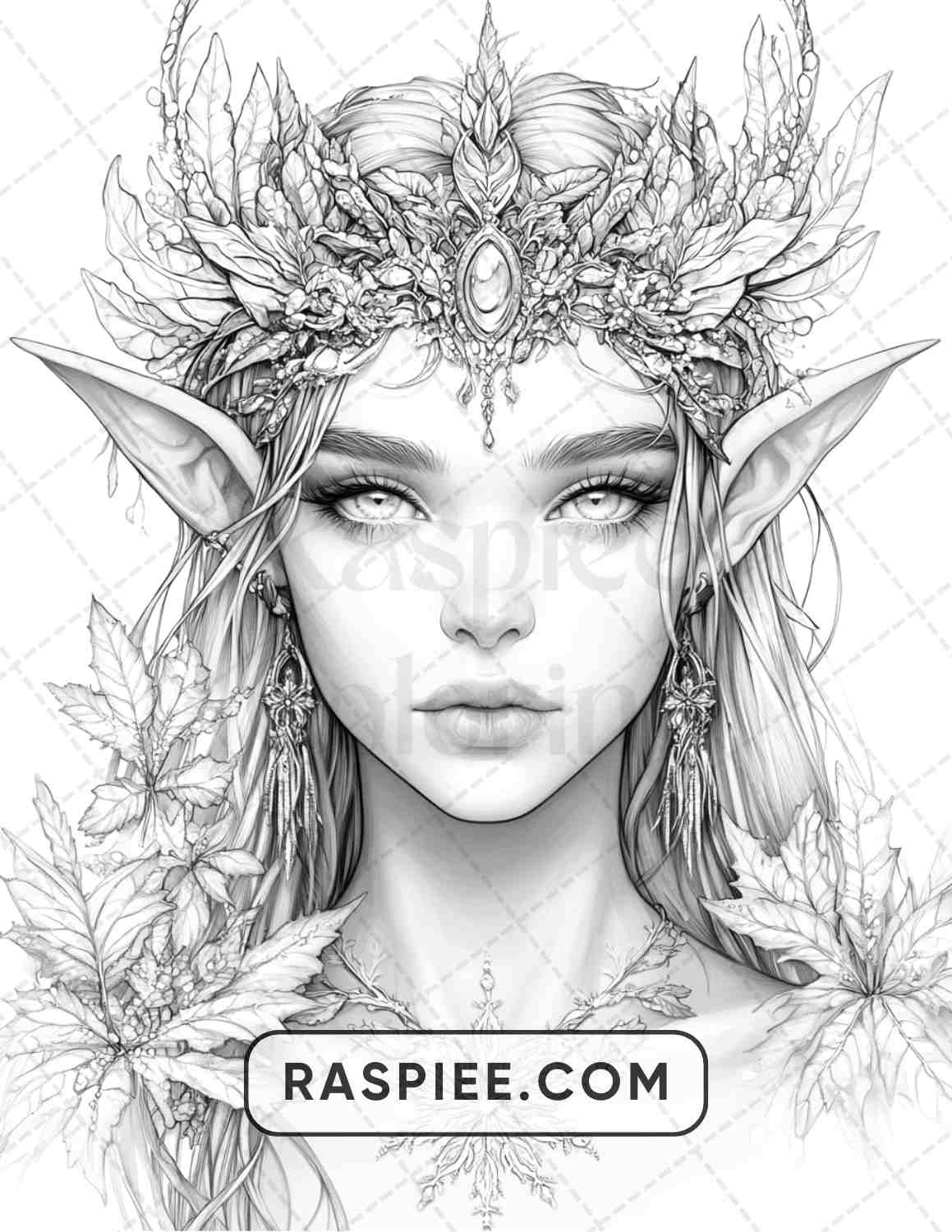 57 Winter Fairytale Portraits Adult Coloring Pages