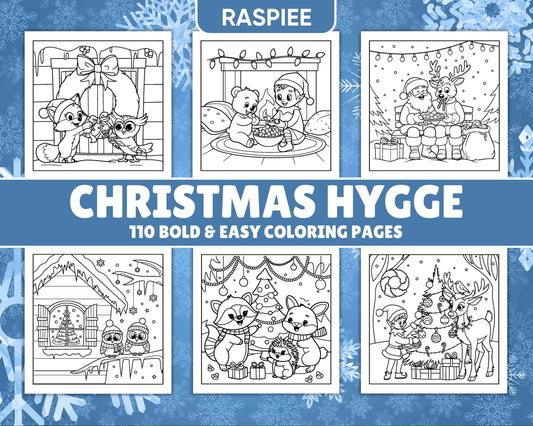 110 Bold and Easy Christmas Hygge Coloring Pages