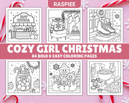84 Bold and Easy Cozy Girl Christmas Coloring Pages
