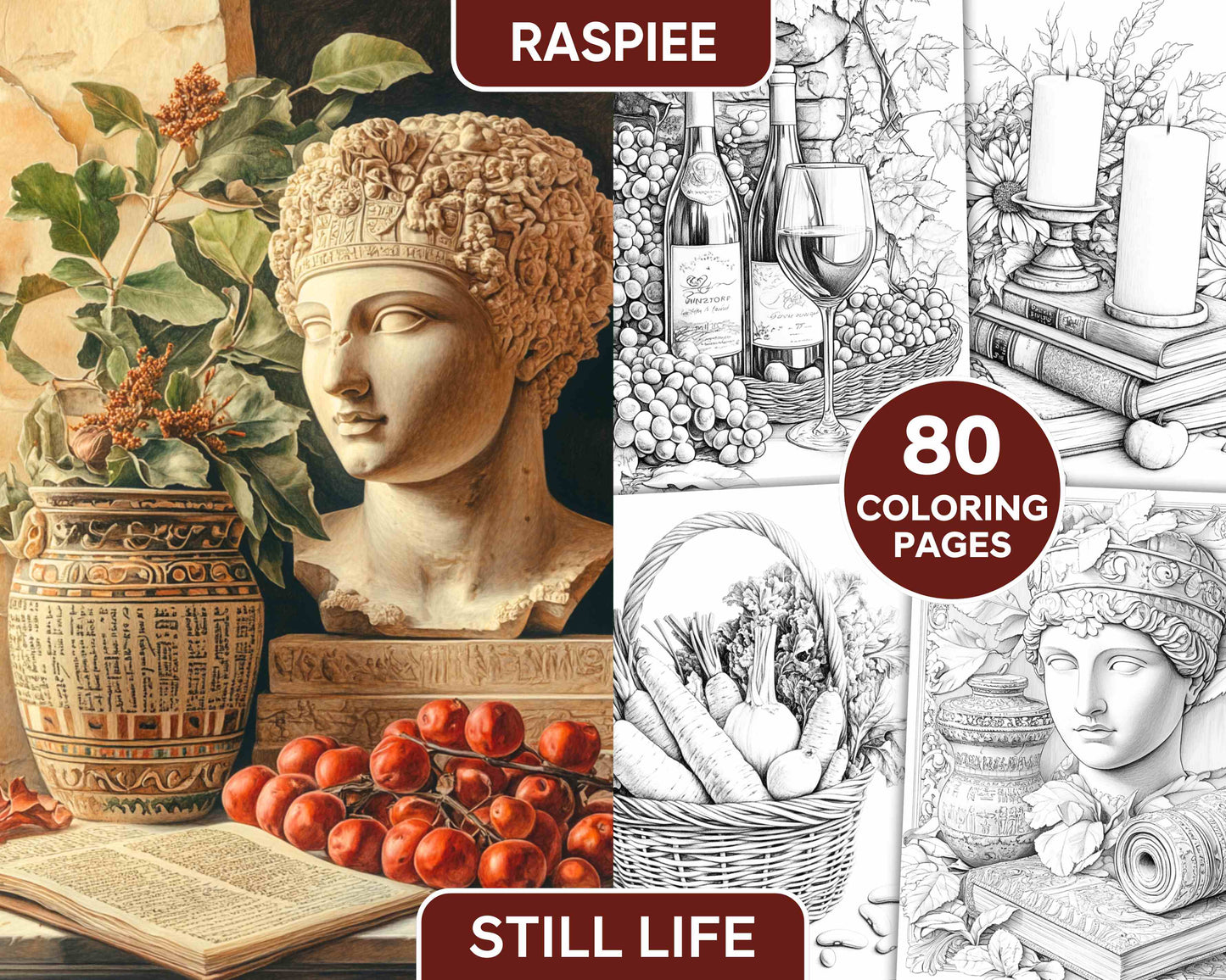 80 Still Life Adult Coloring Pages