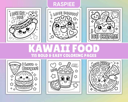 115 Bold and Easy Kawaii Food Coloring Pages