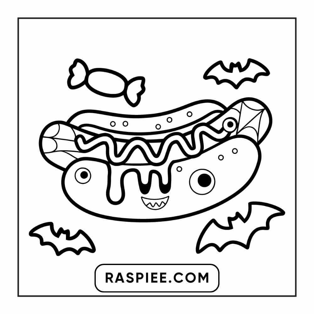 100 Bold Easy Spooky Food & Drinks Coloring Pages Printable PDF Instant Download