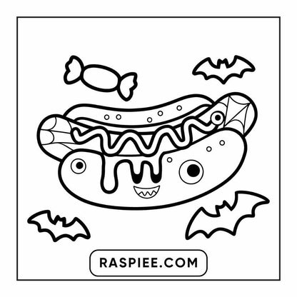 100 Bold Easy Spooky Food & Drinks Coloring Pages Printable PDF Instant Download