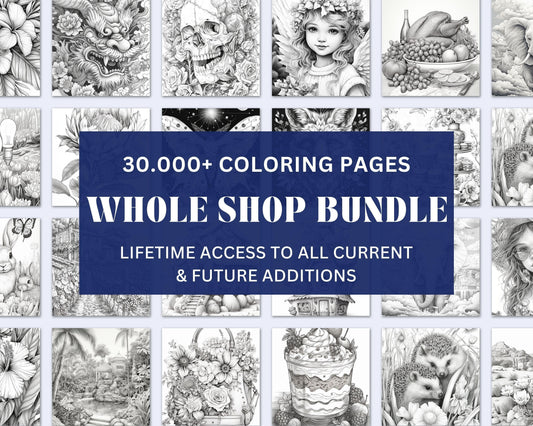 Adult Coloring Pages Entire Whole Shop Bundle Over 30,000+ Designs Lifetime Access