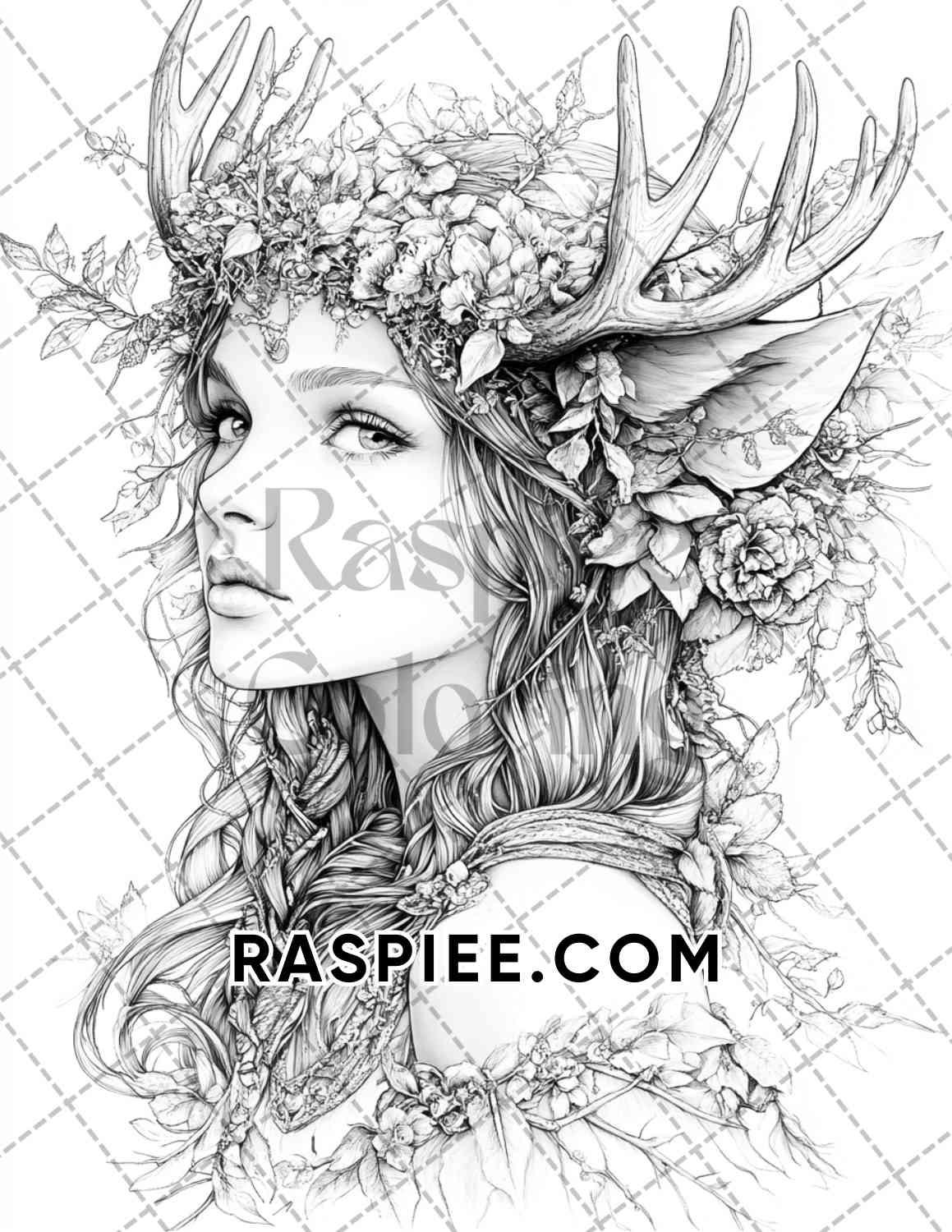 Enchanted Witches Adult Coloring Pages Printable PDF Instant Download