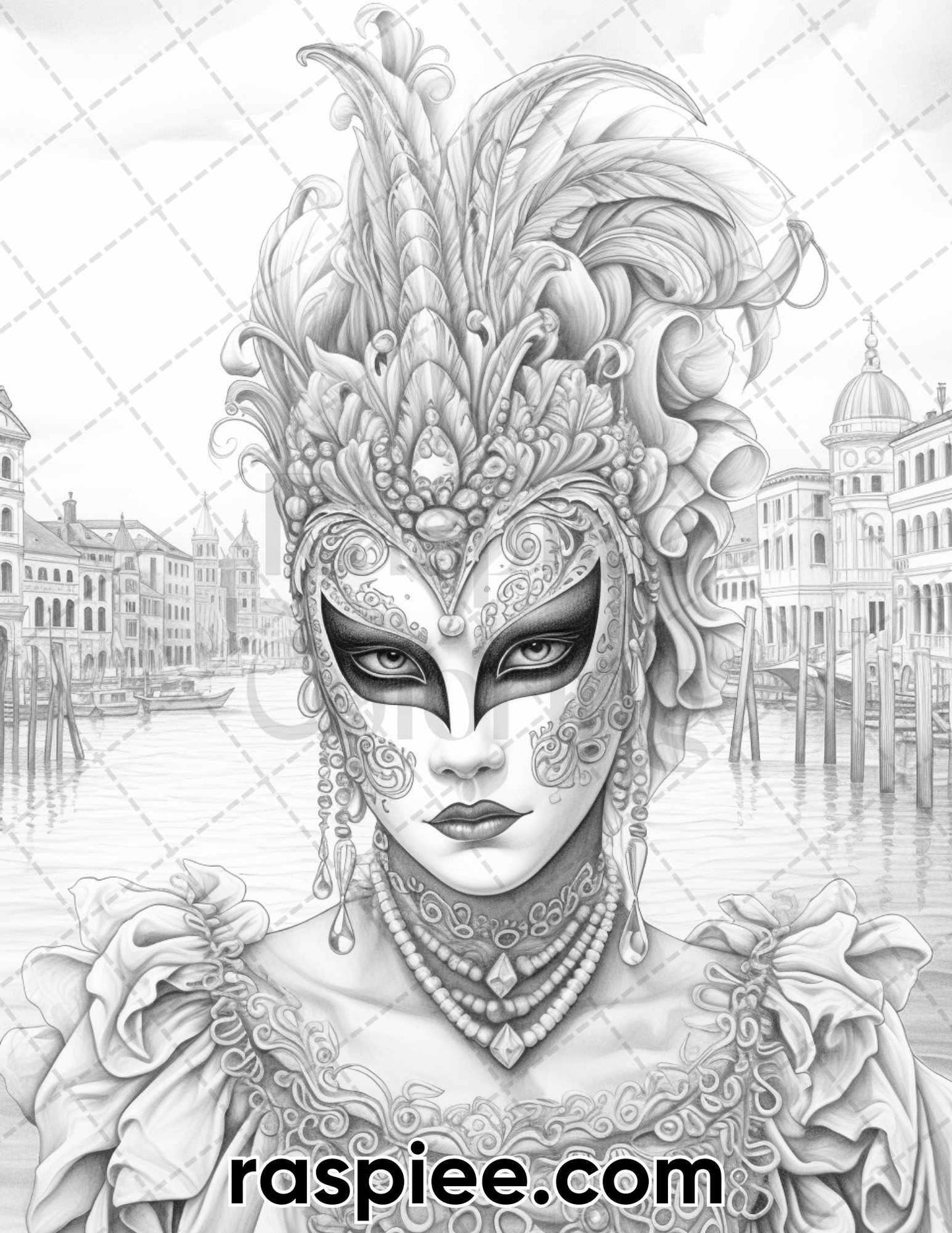 55 Renaissance Portraits Grayscale Adult Coloring Pages, Printable PDF Instant Download