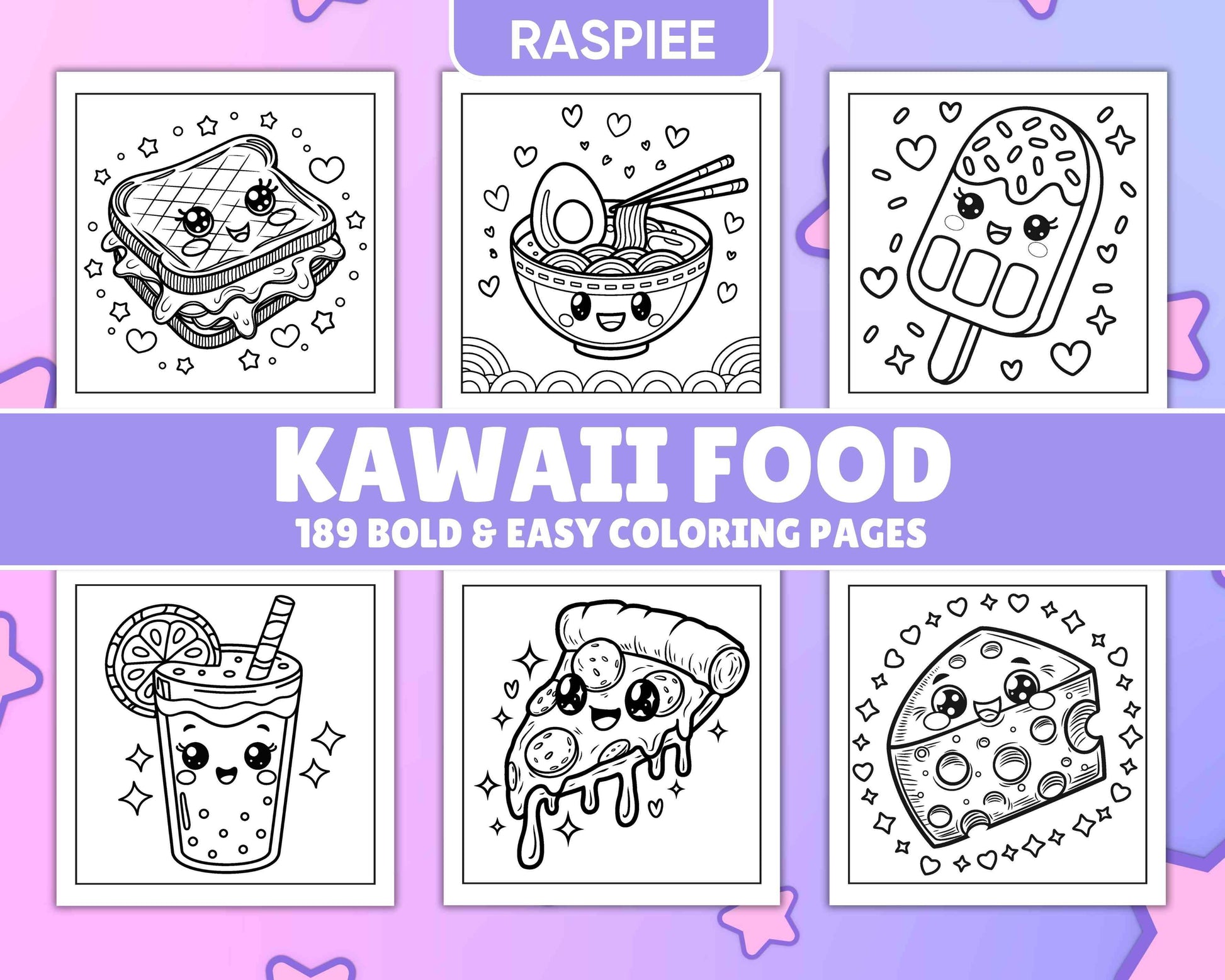 189 Bold and Easy Kawaii Food Coloring Pages