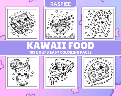 189 Bold and Easy Kawaii Food Coloring Pages