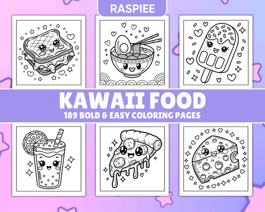 189 Bold and Easy Kawaii Food Coloring Pages