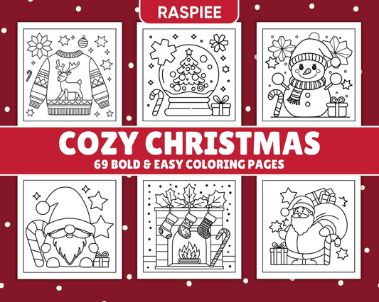 69 Bold and Easy Cozy Christmas Coloring Pages