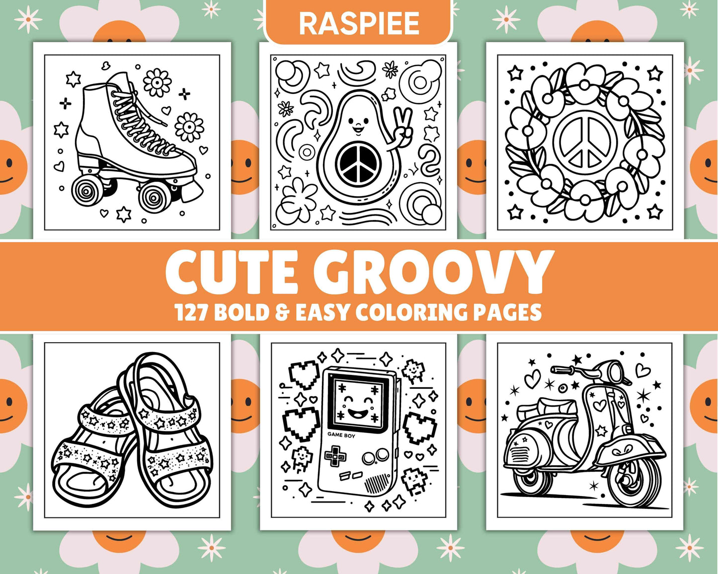 127 Bold and Easy Cute Groovy Coloring Pages