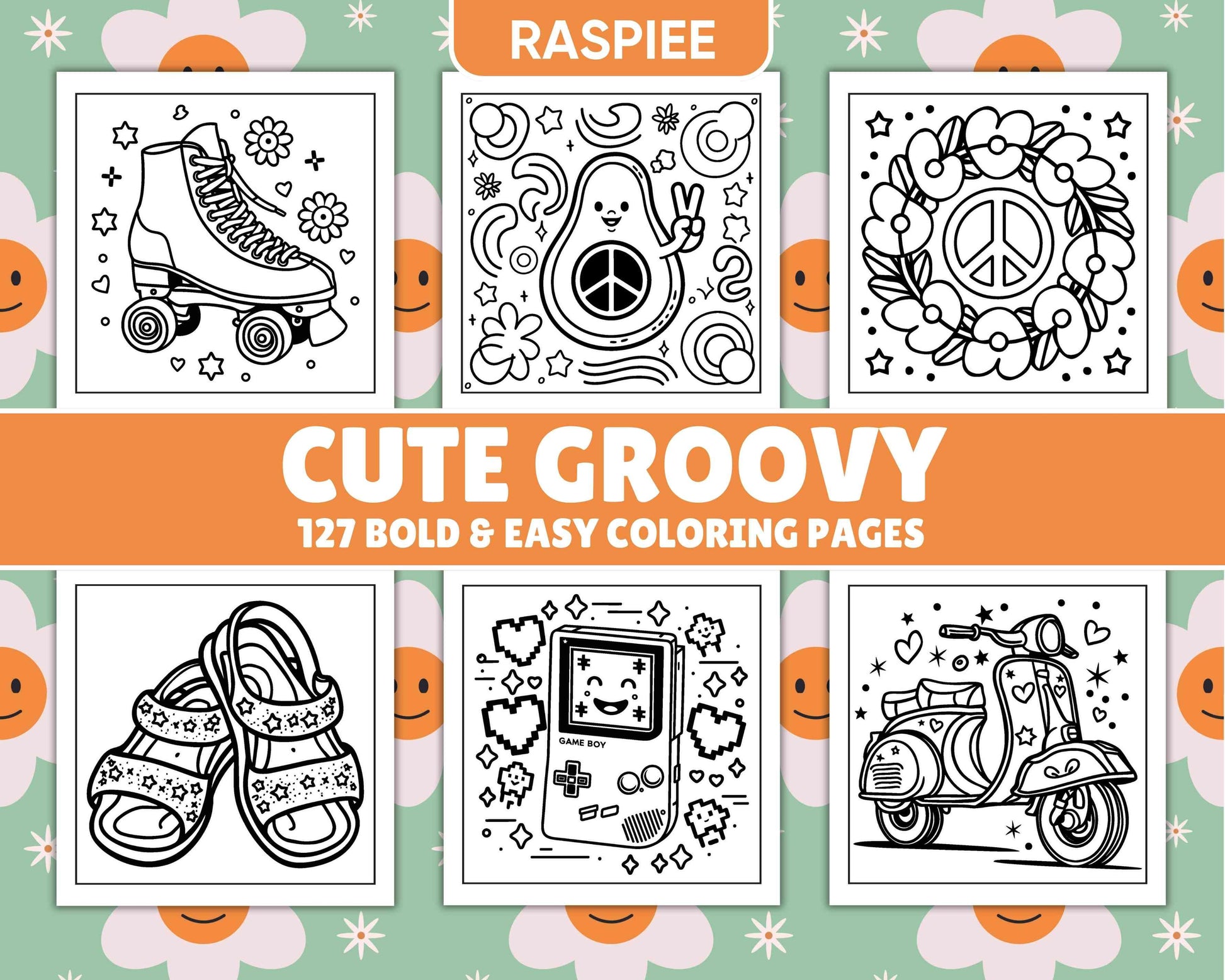 127 Bold and Easy Cute Groovy Coloring Pages