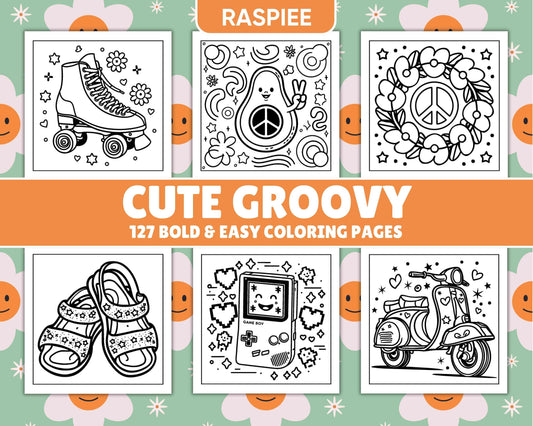 127 Bold and Easy Cute Groovy Coloring Pages