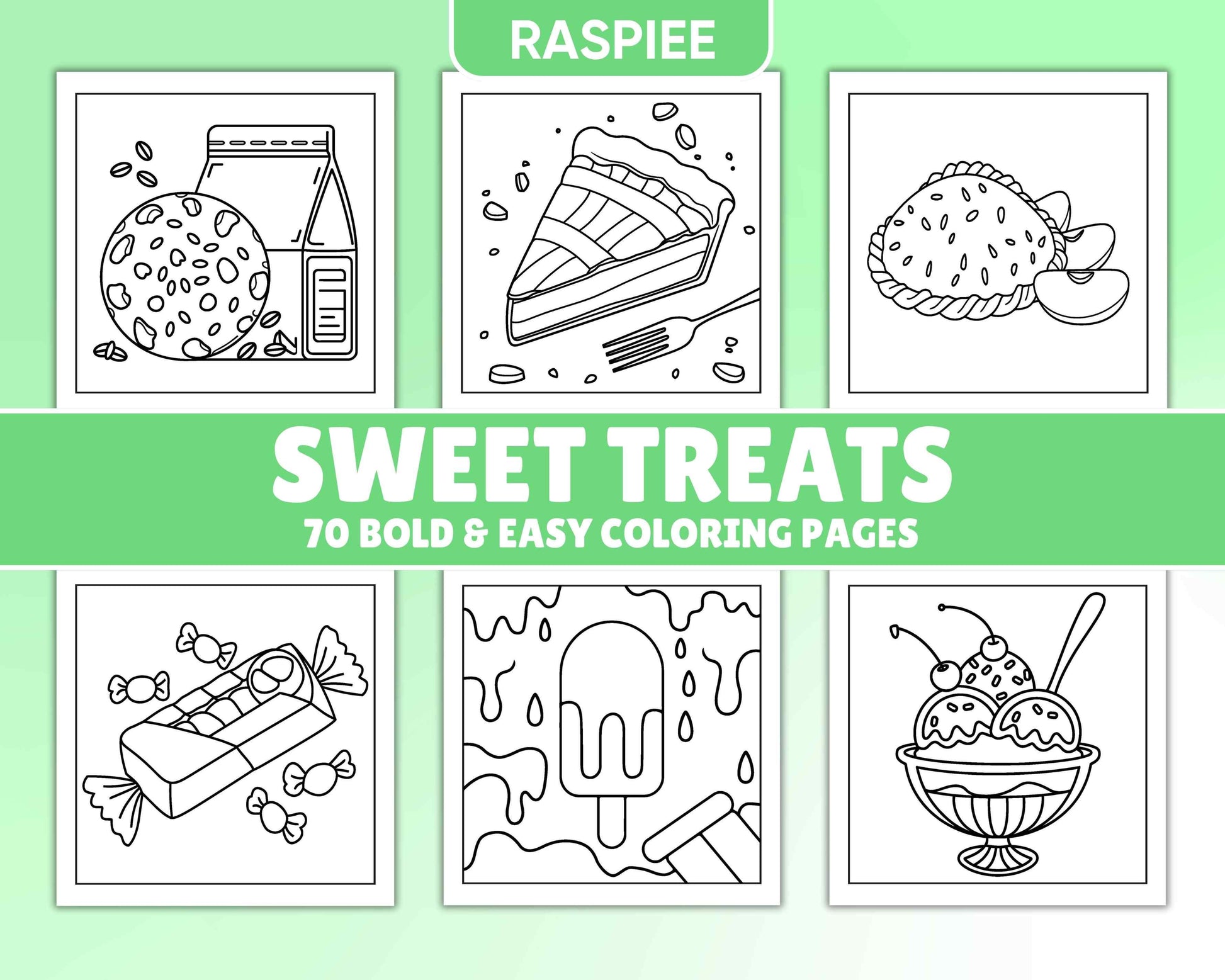 70 Bold and Easy Sweet Treats Coloring Pages