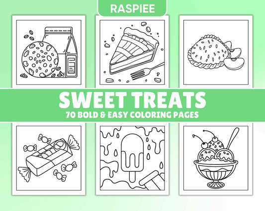 70 Bold and Easy Sweet Treats Coloring Pages