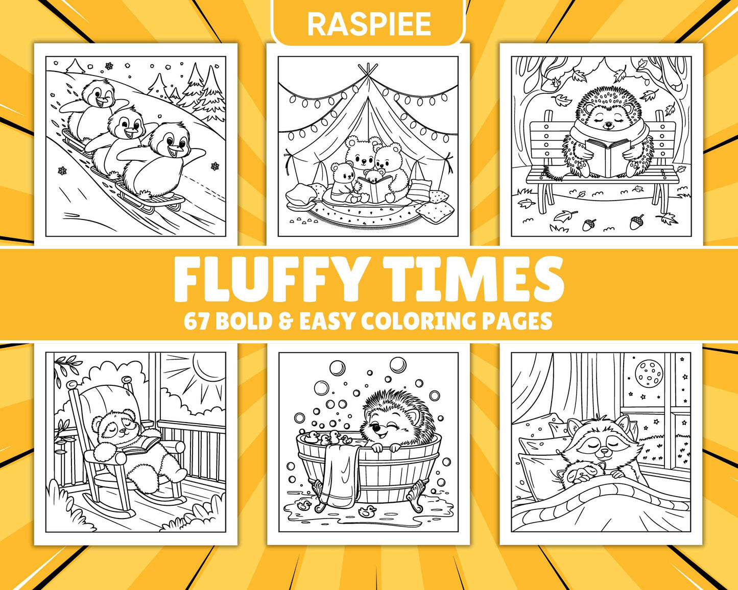 67 Bold and Easy Fluffy Times Coloring Pages