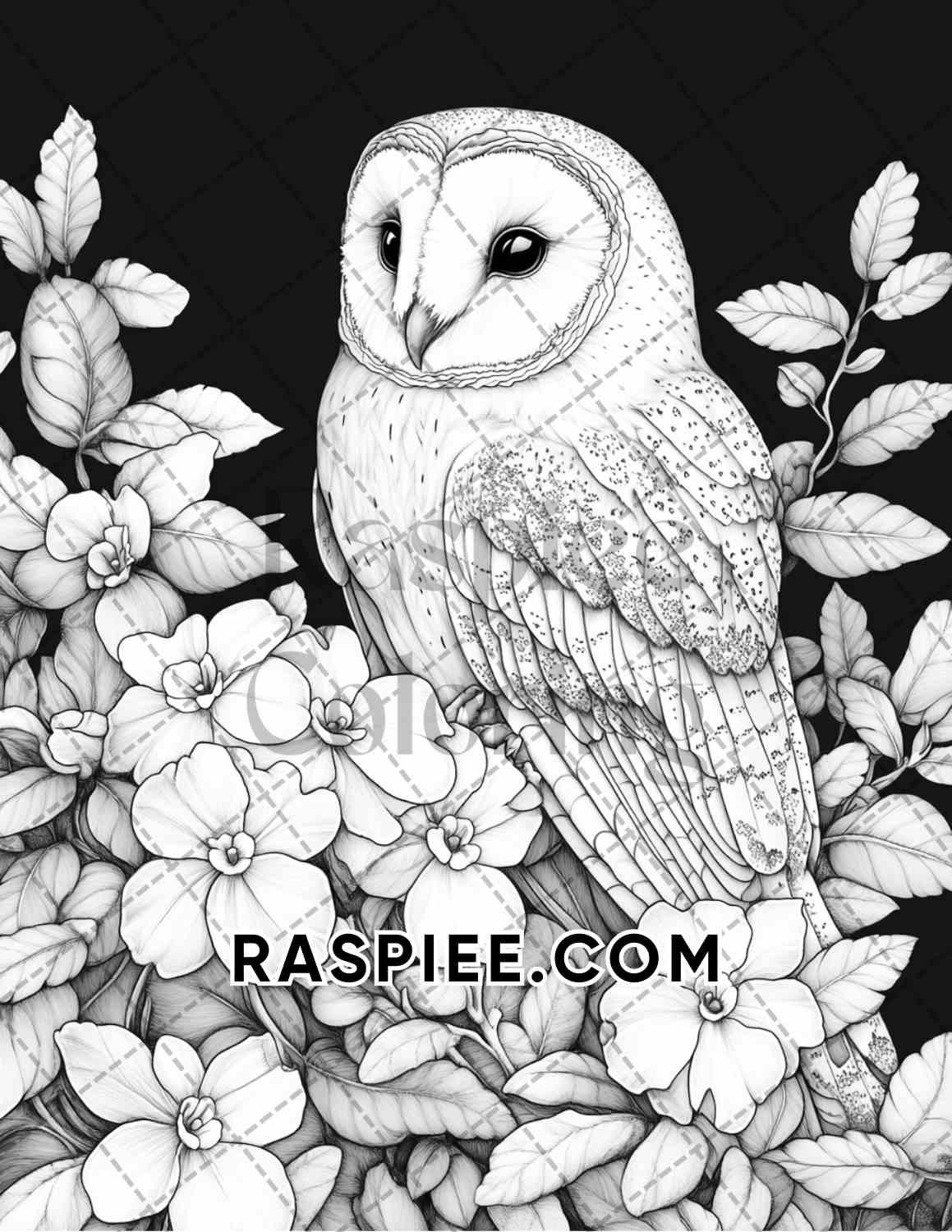 Flowers and Birds Adult Coloring Pages Printable PDF Instant Download
