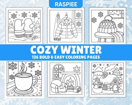 126 Bold and Easy Cozy Winter Coloring Pages