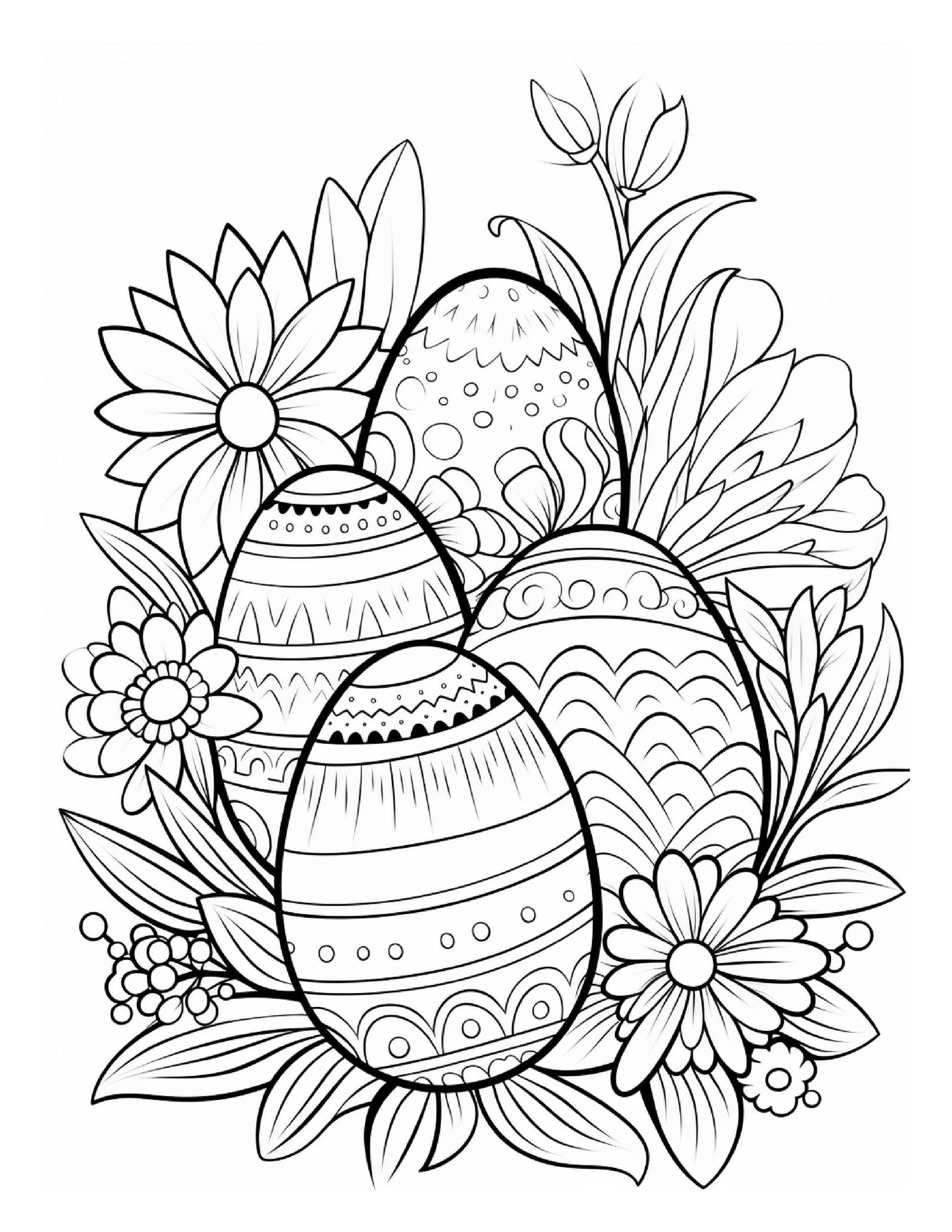 200 Easter Coloring Pages for Kids, Preschool Printable Activities, Instant Download
