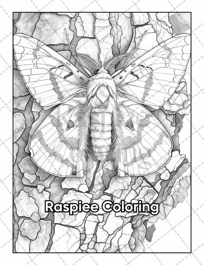 50 Butterflies & Flowers Grayscale Adult Coloring Pages Printable PDF Instant Download
