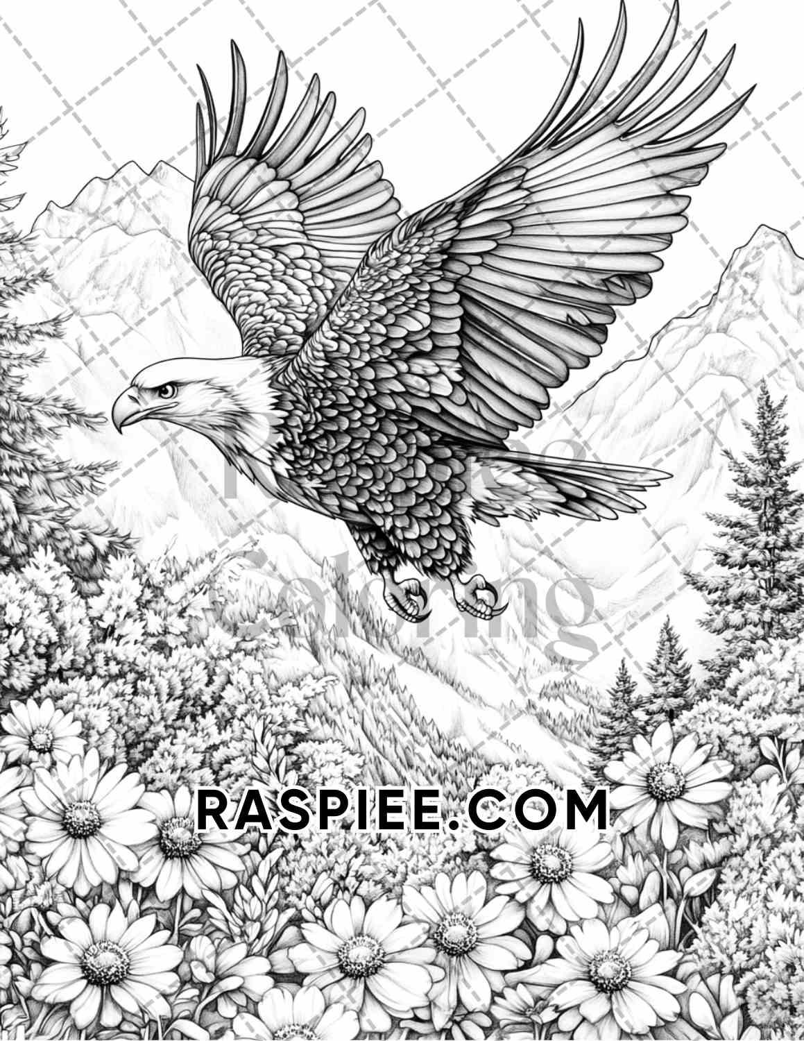Flowers and Birds Adult Coloring Pages Printable PDF Instant Download