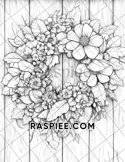 Fall Flowers Adult Coloring Pages Printable PDF Instant Download