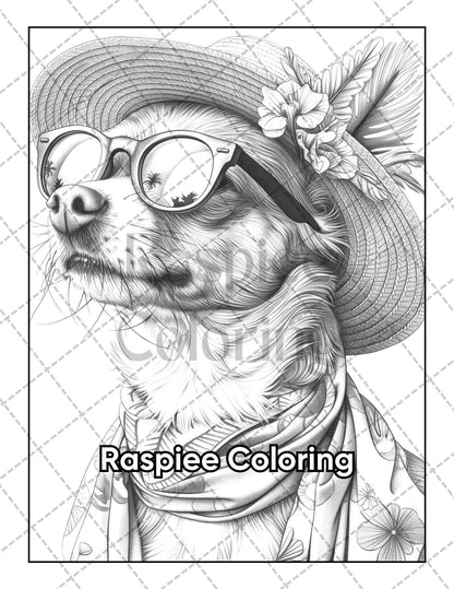 50 Dogs Dressed Up Adult Coloring Pages Printable PDF Instant Download
